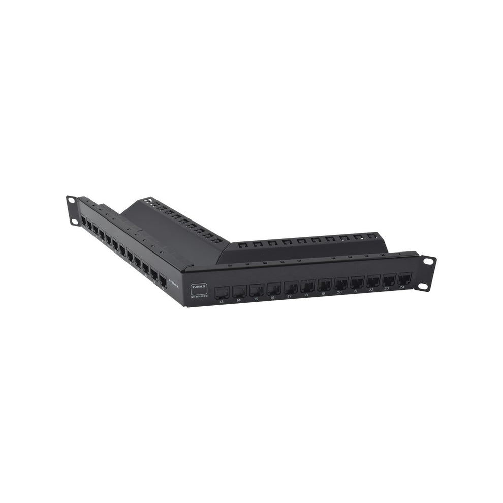 PATCH PANEL ANGULAR CAT6A 24P CON JACK Z6ASPNLA24K – Electrisa